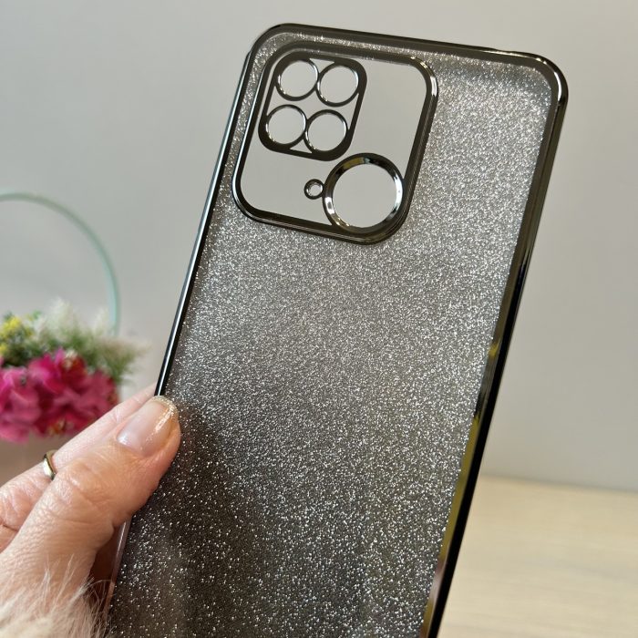 Чохол на xiaomi redmi 10c силіконова жіноча накладка блискучий градієнт сріблястий - Зображення 5