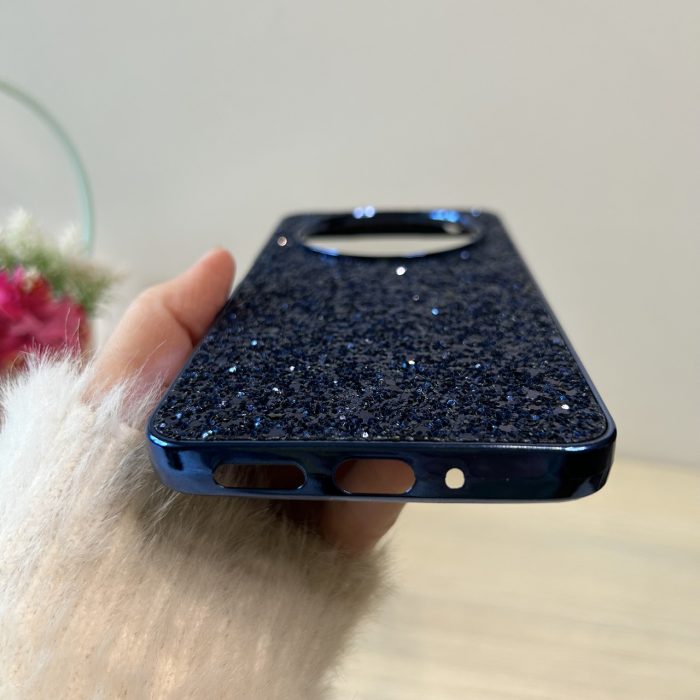 Чохол для xiaomi redmi 14c силіконова жіноча накладка блискуча з мікрофіброю синій - Зображення 9