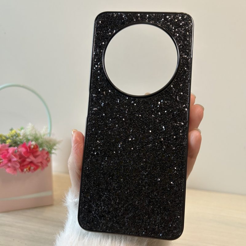 Чохол для xiaomi redmi 14c силіконова жіноча накладка блискуча з мікрофіброю чорний
