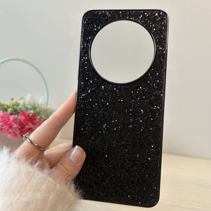 Чохол для xiaomi redmi 14c силіконова жіноча накладка блискуча з мікрофіброю чорний - Зображення 2