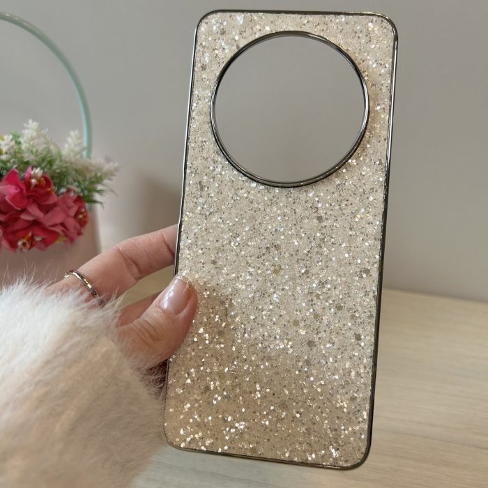 Чохол для xiaomi redmi 14c силіконова жіноча накладка блискуча з мікрофіброю білий - Зображення 3