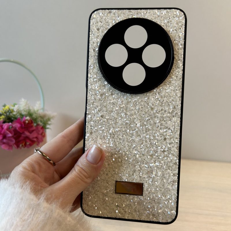 Чохол для xiaomi redmi 14c силіконова жіноча накладка блискуча Diamond shine білий