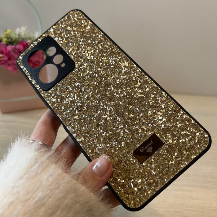 Чохол на xiaomi redmi Note 12 4g силіконова жіноча накладка блискуча Diamond shine золотистий - Зображення 4