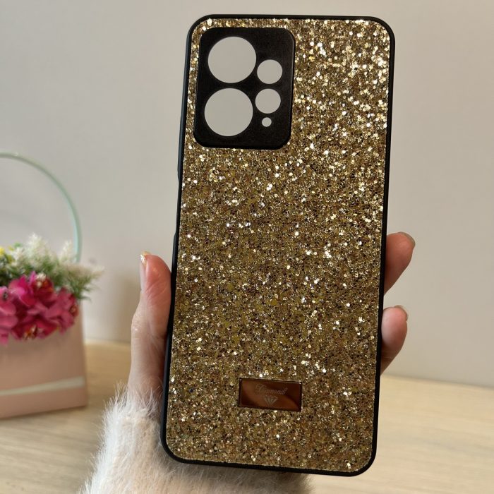 Чохол на xiaomi redmi Note 12 4g силіконова жіноча накладка блискуча Diamond shine золотистий - Зображення 3
