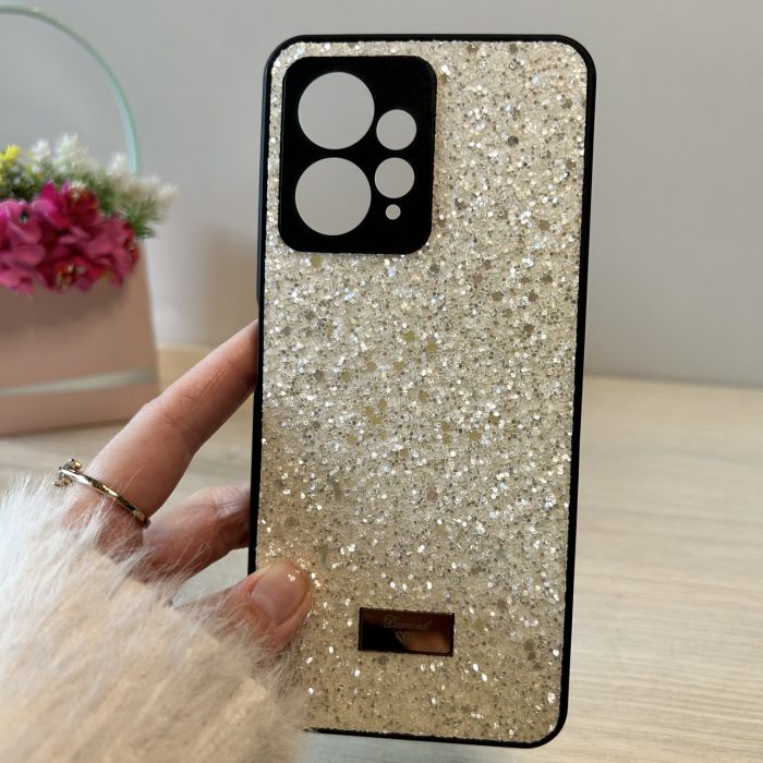 Чохол на xiaomi redmi Note 12 4g силіконова жіноча накладка блискуча Diamond shine білий - Зображення 4