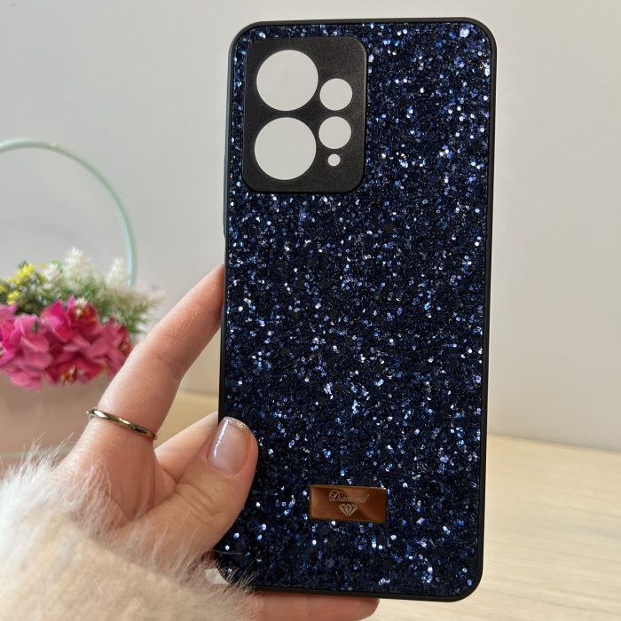 Чехол на xiaomi redmi Note 12 4g силиконовая женская накладка блестящая Diamond shine синий - Зображення 3