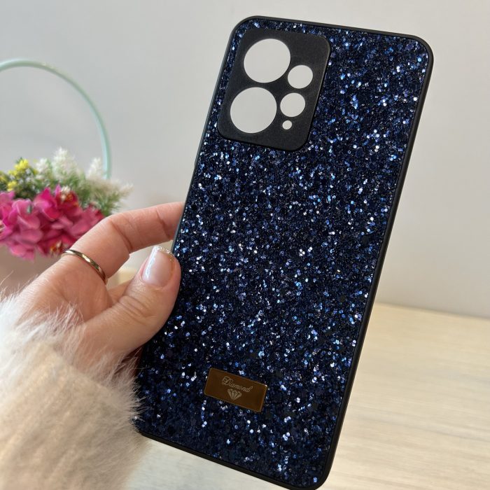 Чехол на xiaomi redmi Note 12 4g силиконовая женская накладка блестящая Diamond shine синий - Зображення 8