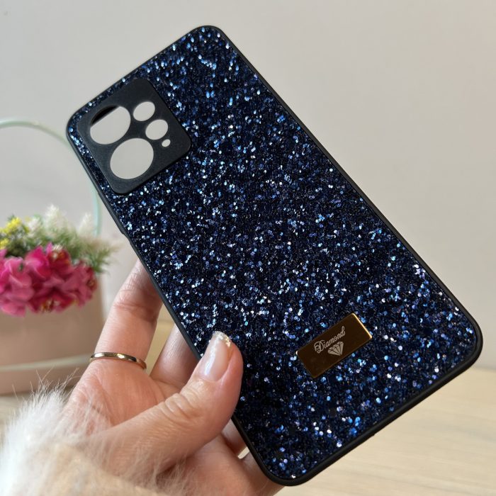 Чехол на xiaomi redmi Note 12 4g силиконовая женская накладка блестящая Diamond shine синий - Зображення 5