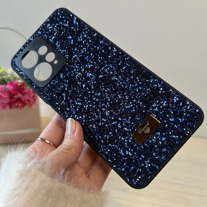 Чехол на xiaomi redmi Note 12 4g силиконовая женская накладка блестящая Diamond shine синий - Зображення 7