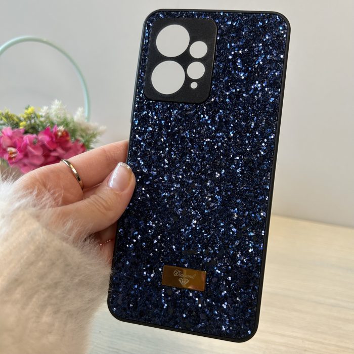 Чехол на xiaomi redmi Note 12 4g силиконовая женская накладка блестящая Diamond shine синий - Зображення 4