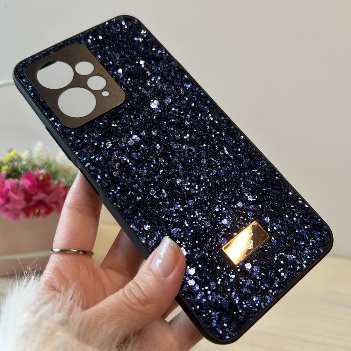 Чехол на xiaomi redmi Note 12 4g силиконовая женская накладка блестящая Diamond shine синий - Зображення 6