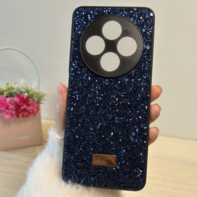 Чохол для Poco c75 силіконова жіноча накладка блискуча Diamond shine синій