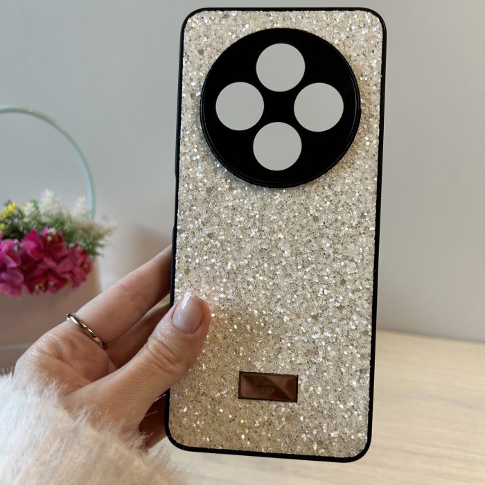 Чохол для Poco c75 силіконова жіноча накладка блискуча Diamond shine білий
