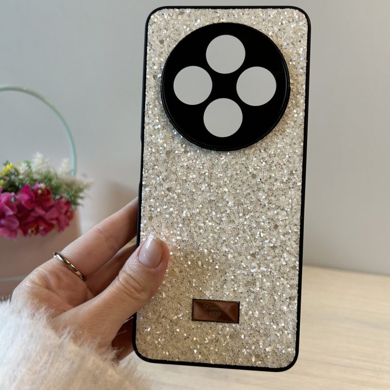 Чохол для Poco c75 силіконова жіноча накладка блискуча Diamond shine білий