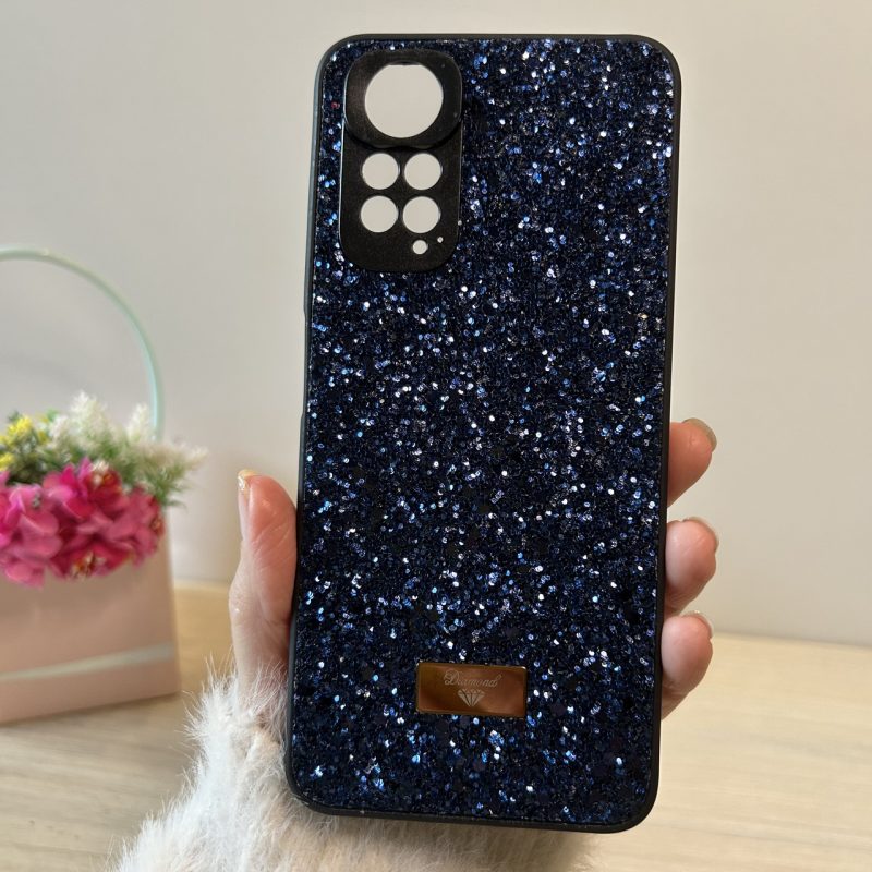 Чохол на xiaomi redmi Note 11/11s силіконова жіноча накладка блискуча Diamond shine синій