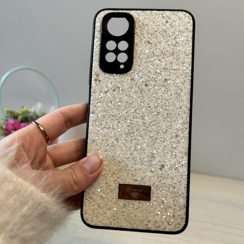 Чохол на xiaomi redmi Note 11 / 11s силіконова жіноча накладка блискуча Diamond shine білий