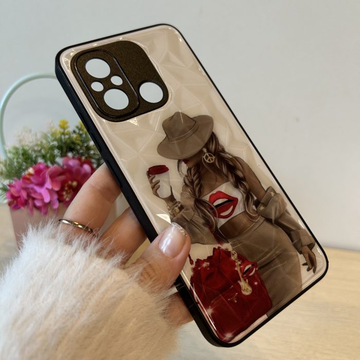 Набір чохол + скло для xiaomi redmi 12c жіночий силіконовий з малюнком - Зображення 5