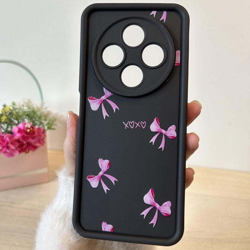 Чехол для xiaomi redmi 14c силиконовый с рисунком  TPU Pictures чорний із бантиками