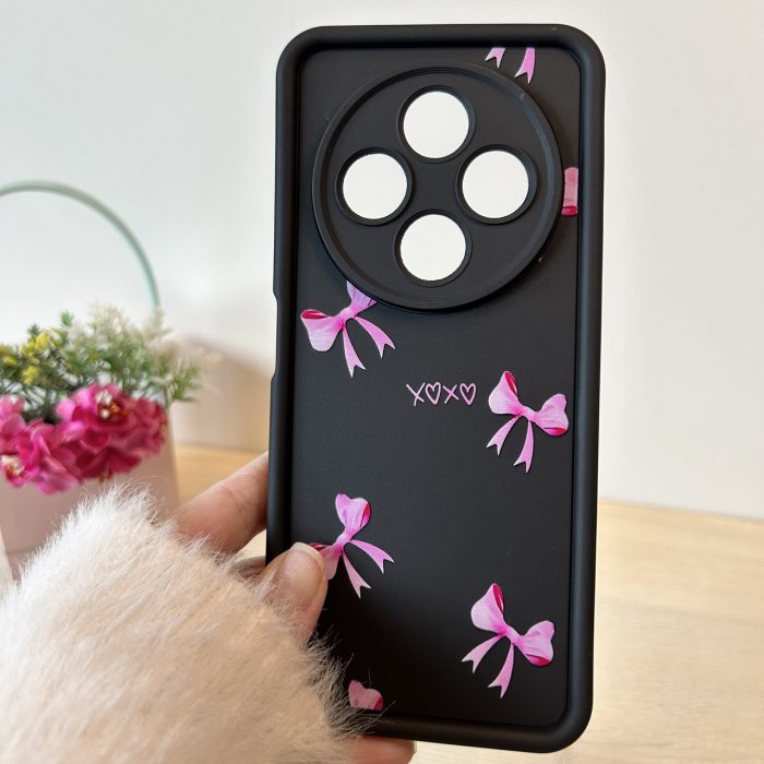 Чехол для xiaomi redmi 14c силиконовый с рисунком  TPU Pictures чорний із бантиками - Зображення 2