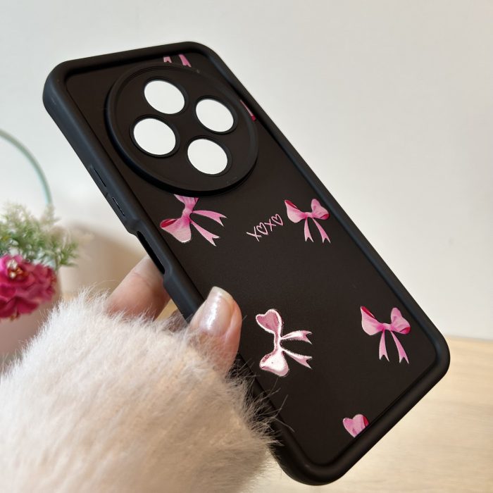Чехол для xiaomi redmi 14c силиконовый с рисунком  TPU Pictures чорний із бантиками - Зображення 4