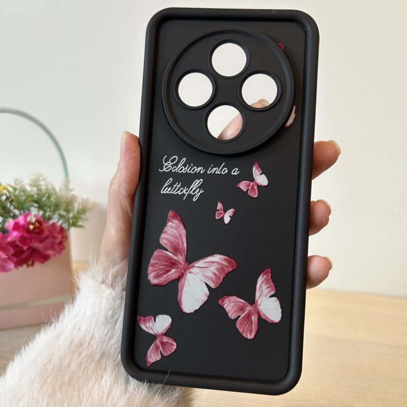 Чехол для xiaomi redmi 14c силиконовый с рисунком  TPU Pictures чорний метелики
