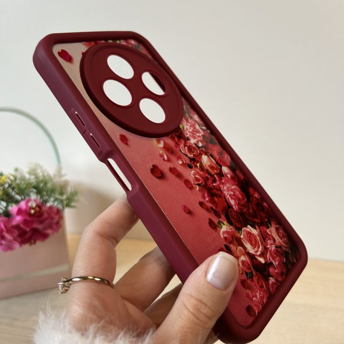 Чехол для xiaomi redmi 14c силиконовый с рисунком  TPU Pictures бордо троянди - Зображення 5