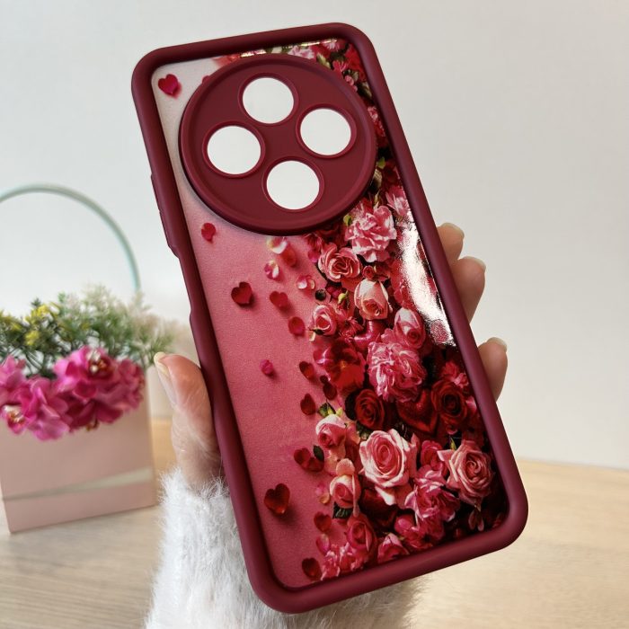 Чехол для xiaomi redmi 14c силиконовый с рисунком  TPU Pictures бордо троянди - Зображення 3