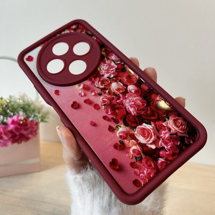 Чехол для xiaomi redmi 14c силиконовый с рисунком  TPU Pictures бордо троянди - Зображення 4