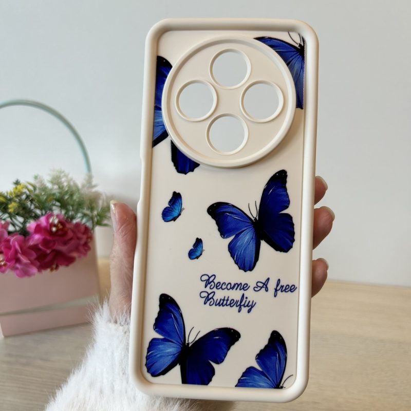 Чехол для xiaomi redmi 14c силиконовый с рисунком  TPU Pictures білий метелики