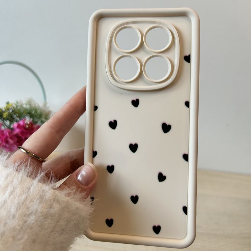 Чохол для xiaomi redmi Note 14 pro 5g силіконовий з малюнком TPU Pictures біле сердечка