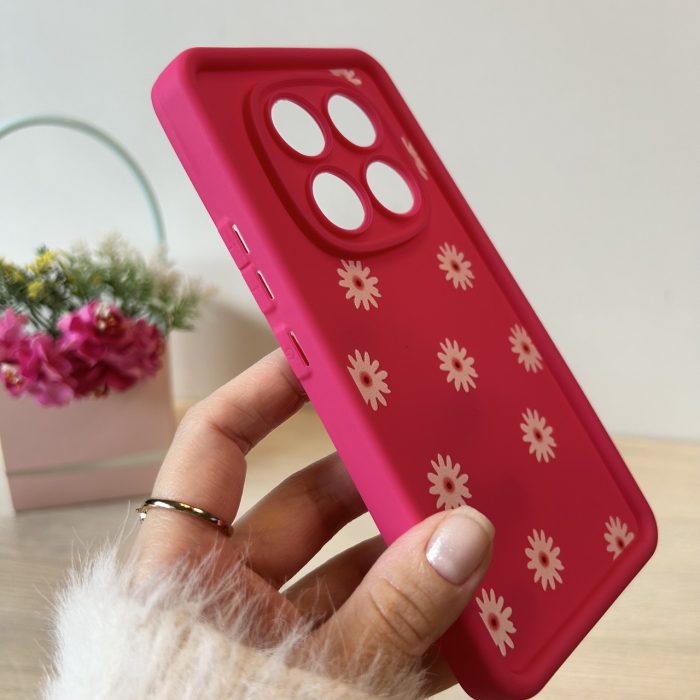 Чехол для xiaomi redmi Note 14 pro 4g силиконовый с рисунком TPU Pictures рожевий ромашки - Зображення 6