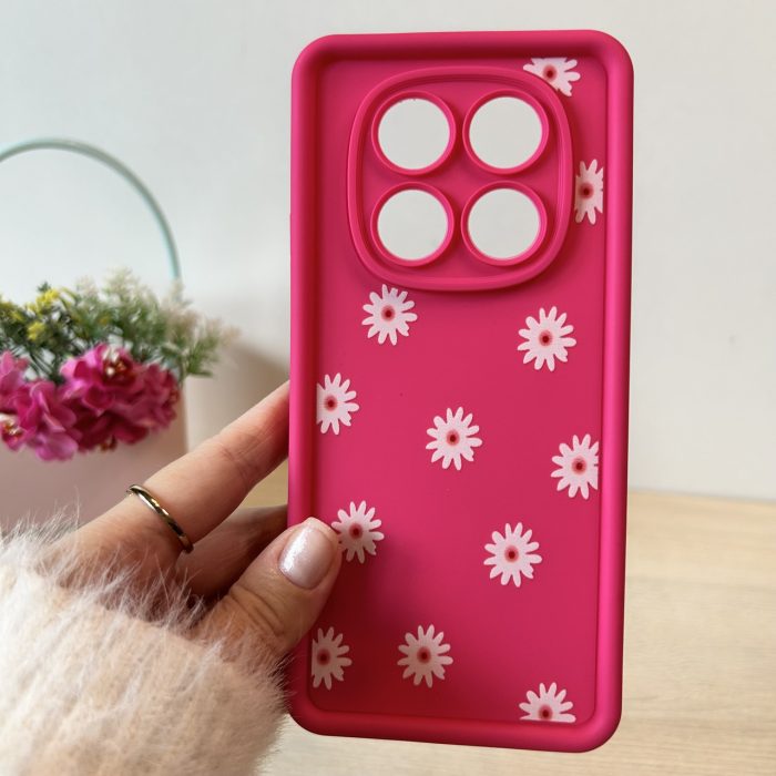 Чехол для xiaomi redmi Note 14 pro 4g силиконовый с рисунком TPU Pictures рожевий ромашки - Зображення 2