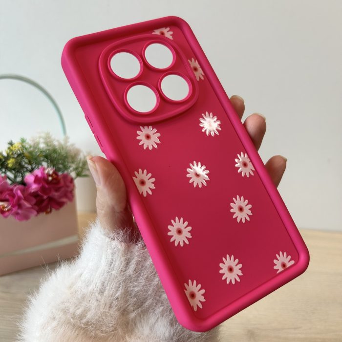 Чехол для xiaomi redmi Note 14 pro 4g силиконовый с рисунком TPU Pictures рожевий ромашки - Зображення 8
