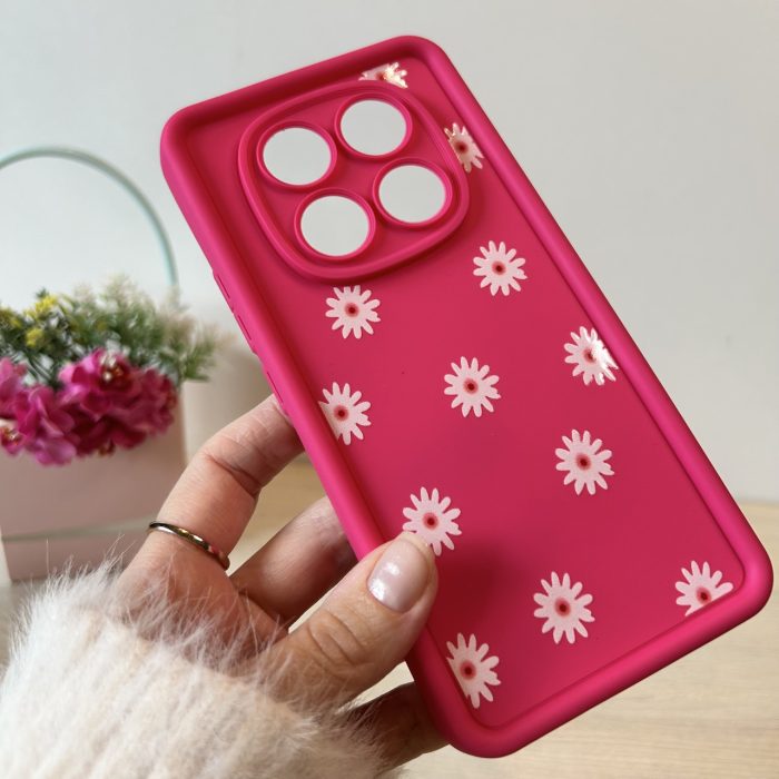 Чехол для xiaomi redmi Note 14 pro 4g силиконовый с рисунком TPU Pictures рожевий ромашки - Зображення 5