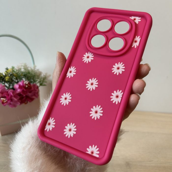 Чехол для xiaomi redmi Note 14 pro 4g силиконовый с рисунком TPU Pictures рожевий ромашки - Зображення 4
