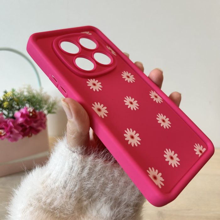 Чехол для xiaomi redmi Note 14 pro 4g силиконовый с рисунком TPU Pictures рожевий ромашки - Зображення 7
