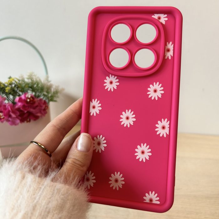 Чехол для xiaomi redmi Note 14 pro 4g силиконовый с рисунком TPU Pictures рожевий ромашки - Зображення 3