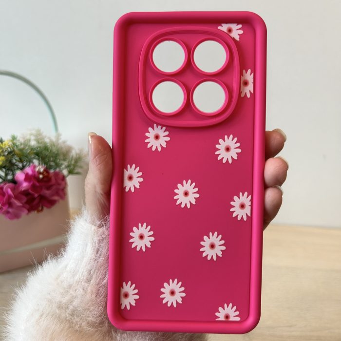 Чехол для xiaomi redmi Note 14 pro 4g силиконовый с рисунком TPU Pictures рожевий ромашки
