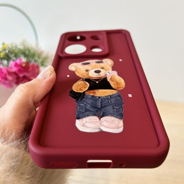 Чохол для xiaomi redmi Note 14s силіконовий з малюнком TPU Pictures Case бордо ведмедик - Зображення 9