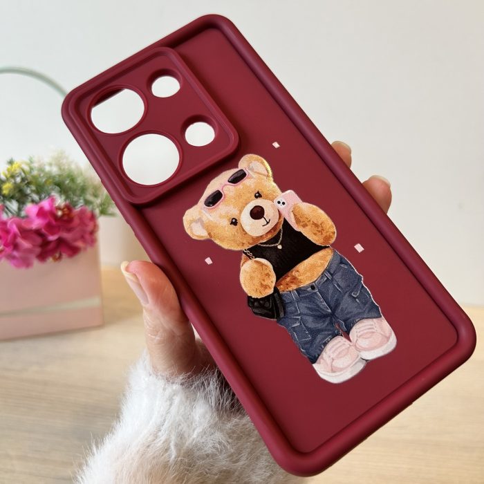 Чохол для xiaomi redmi Note 14s силіконовий з малюнком TPU Pictures Case бордо ведмедик - Зображення 5