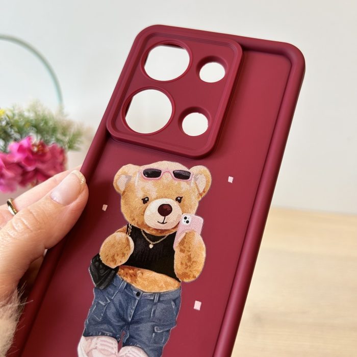 Чохол для xiaomi redmi Note 14s силіконовий з малюнком TPU Pictures Case бордо ведмедик - Зображення 8