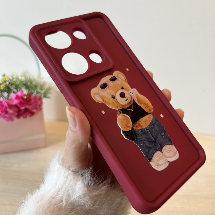Чохол для xiaomi redmi Note 14s силіконовий з малюнком TPU Pictures Case бордо ведмедик - Зображення 7