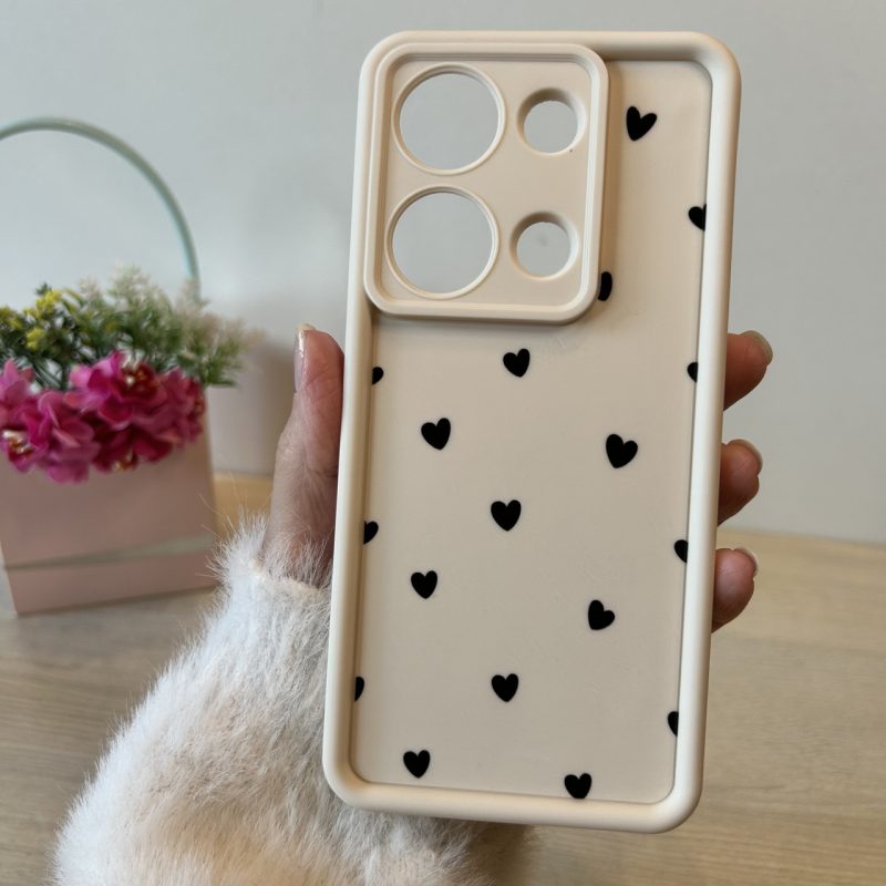 Чохол для Poco m6 pro 4g силіконовий з малюнком TPU Pictures Case білий сердечка