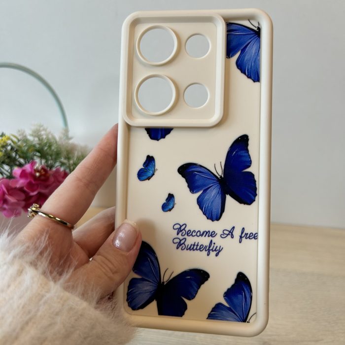Чохол для Poco m6 pro 4g силіконовий з малюнком TPU Pictures Case білий метелики - Зображення 2