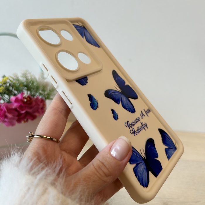 Чохол для Poco m6 pro 4g силіконовий з малюнком TPU Pictures Case білий метелики - Зображення 6