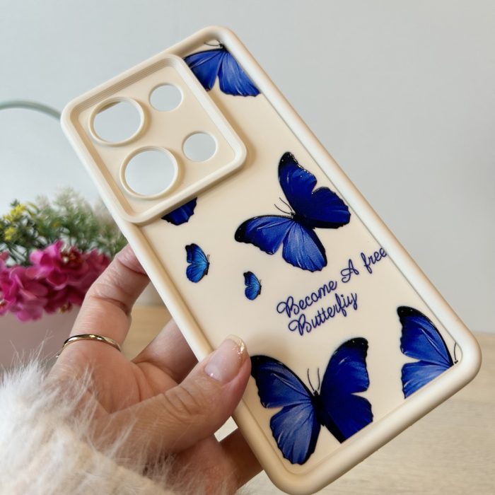 Чохол для Poco m6 pro 4g силіконовий з малюнком TPU Pictures Case білий метелики - Зображення 5