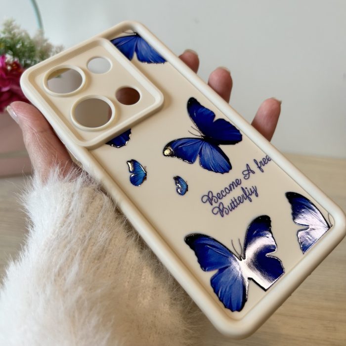 Чохол для xiaomi redmi Note 13 pro 4g силіконовий з малюнком TPU Pictures Case білий метелики - Зображення 4