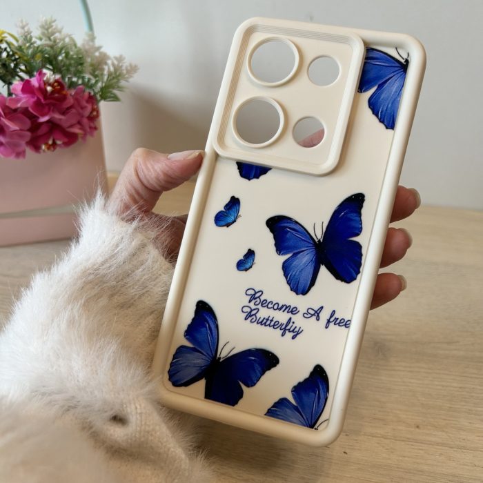 Чохол для xiaomi redmi Note 13 pro 4g силіконовий з малюнком TPU Pictures Case білий метелики - Зображення 7