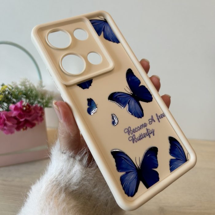 Чохол для xiaomi redmi Note 13 pro 4g силіконовий з малюнком TPU Pictures Case білий метелики - Зображення 3