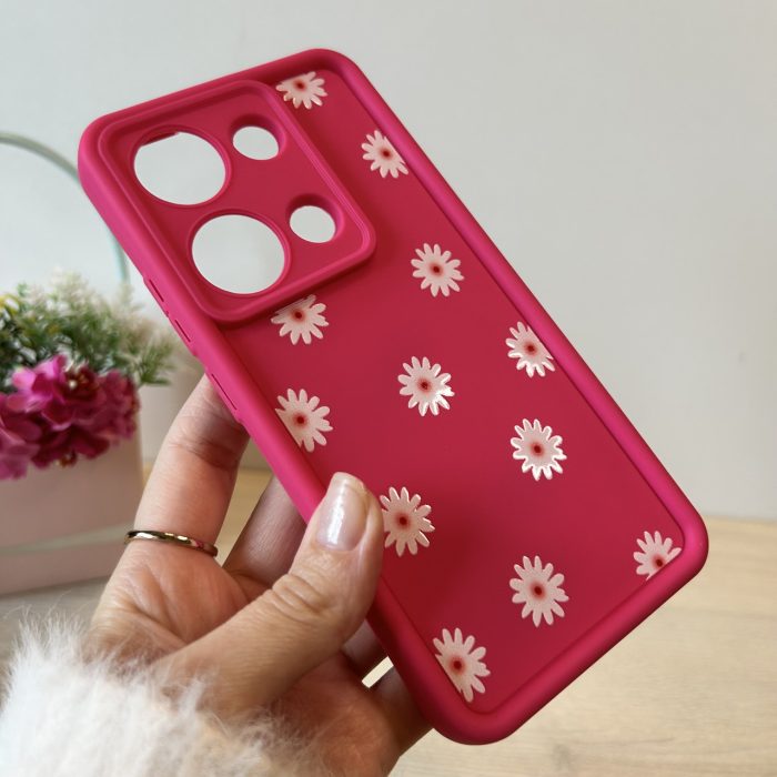 Чохол для xiaomi redmi Note 13 pro 4g силіконовий з малюнком TPU Pictures Case рожевий ромашки - Зображення 3